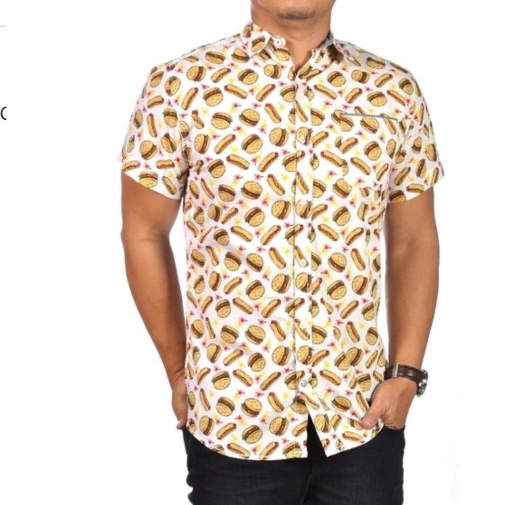 Good Vibes Hamburger Hotdog Shirt Size S